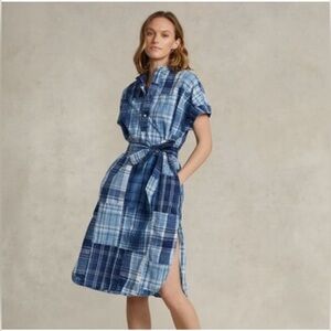 Plaid-Patchwork Henley Cotton
Shirtdress, Sold Out, Sz 16, NWT